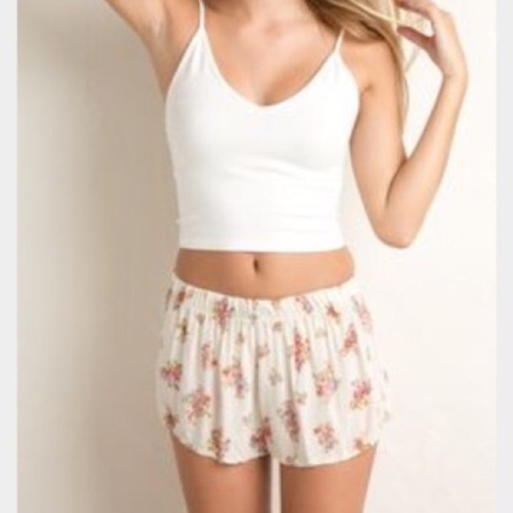 Brandy Melville Floral Fabric Shorts